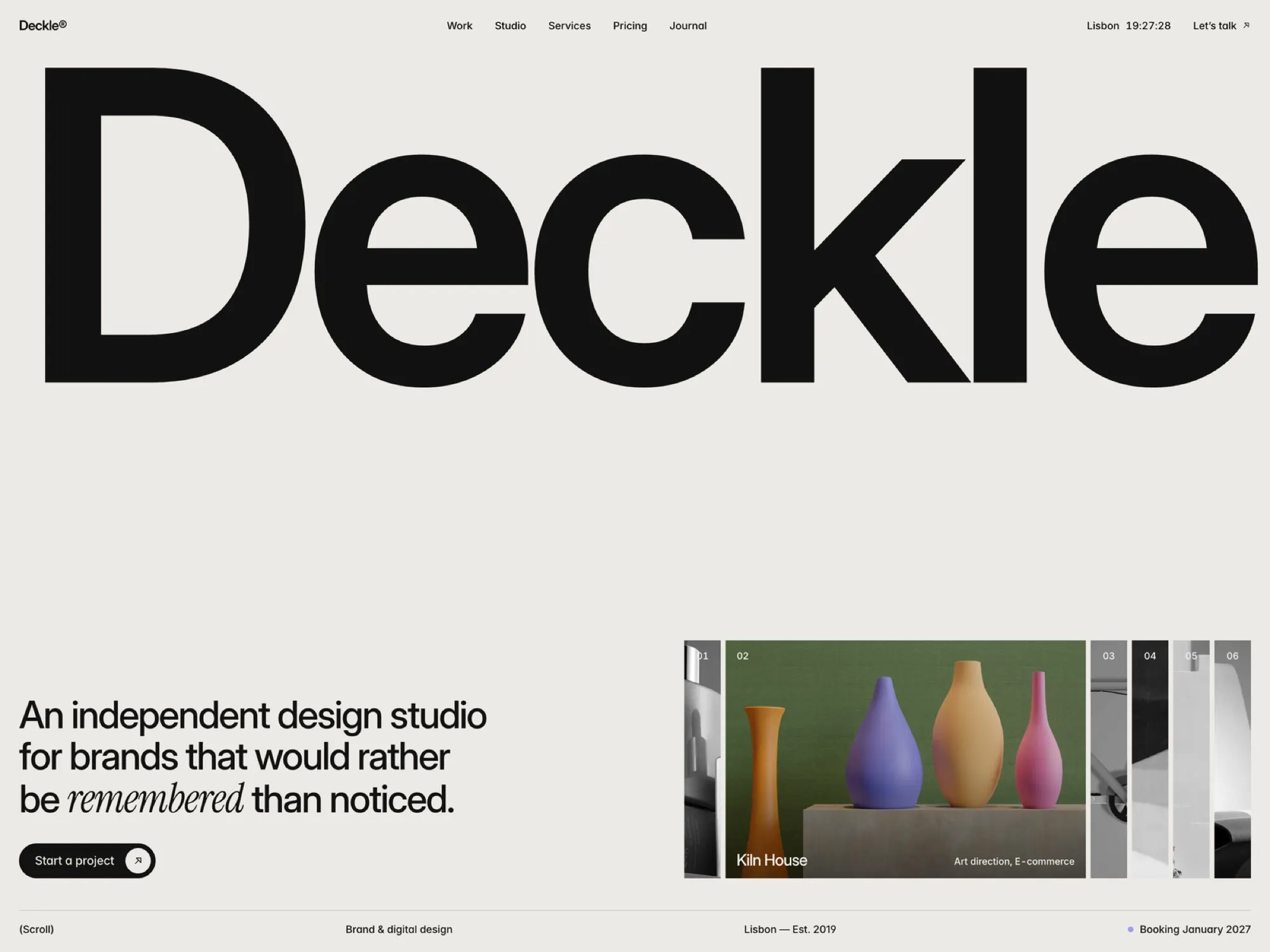 Deckle home page