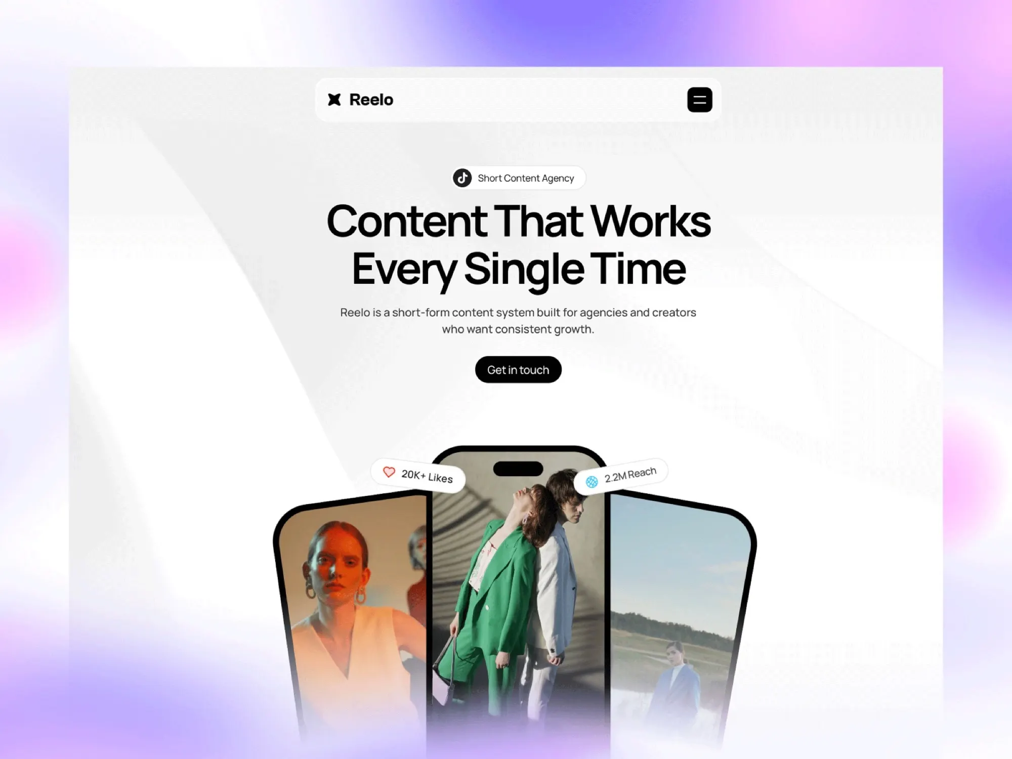 Reelo home page
